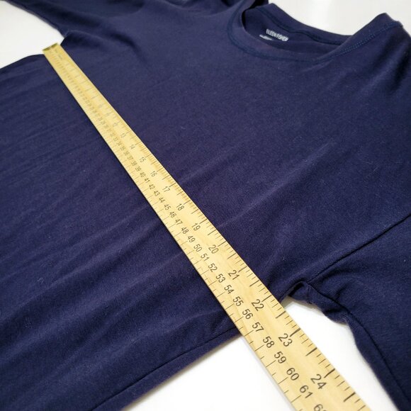 Eileen Fisher Womens Organic Cotton Tunic Top Sz M Long Sleeve Navy Quiet Luxury - Picture 6 of 9